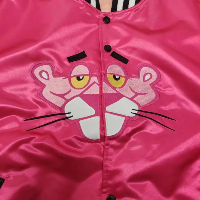 HOPO PINKA PANTHER CARTOON PRINT CASUAL BOMBER JACKET