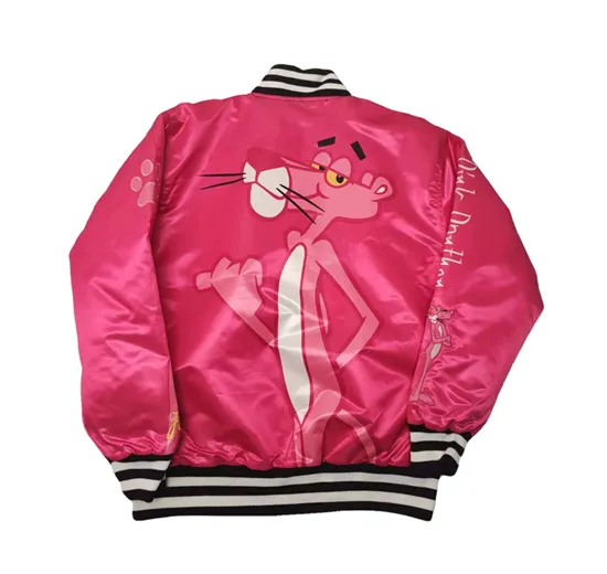 HOPO PINKA PANTHER CARTOON PRINT CASUAL BOMBER JACKET