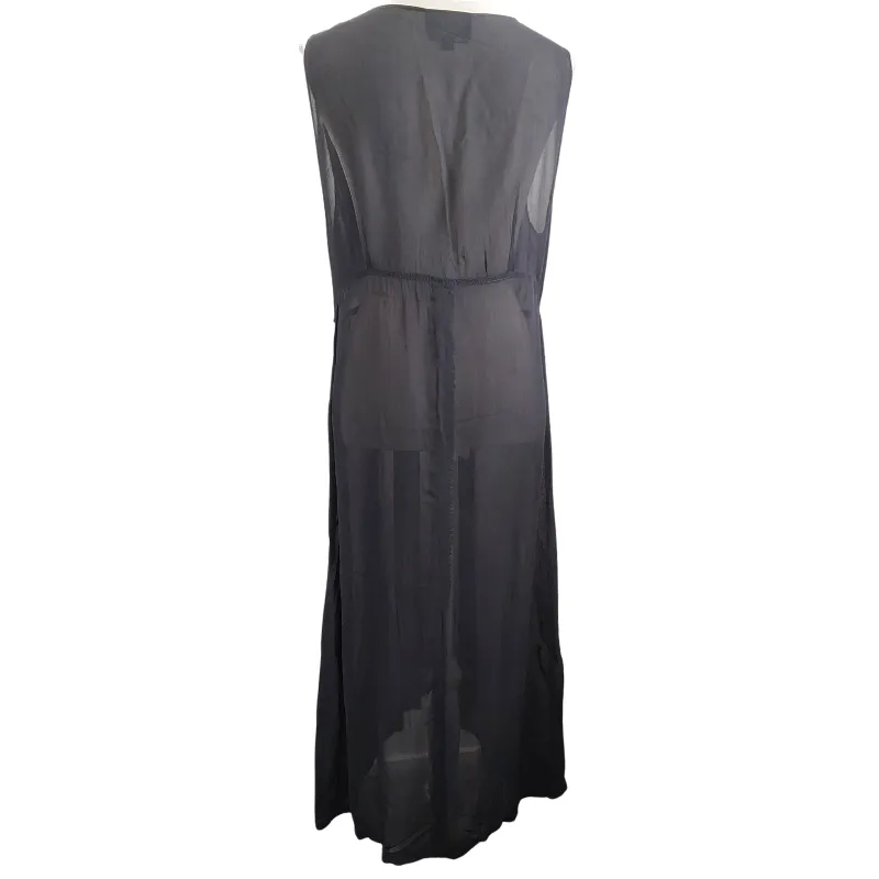 Juno navy/charcoal  layering dress / chiffon coat size 14/16, HIRE ONLY