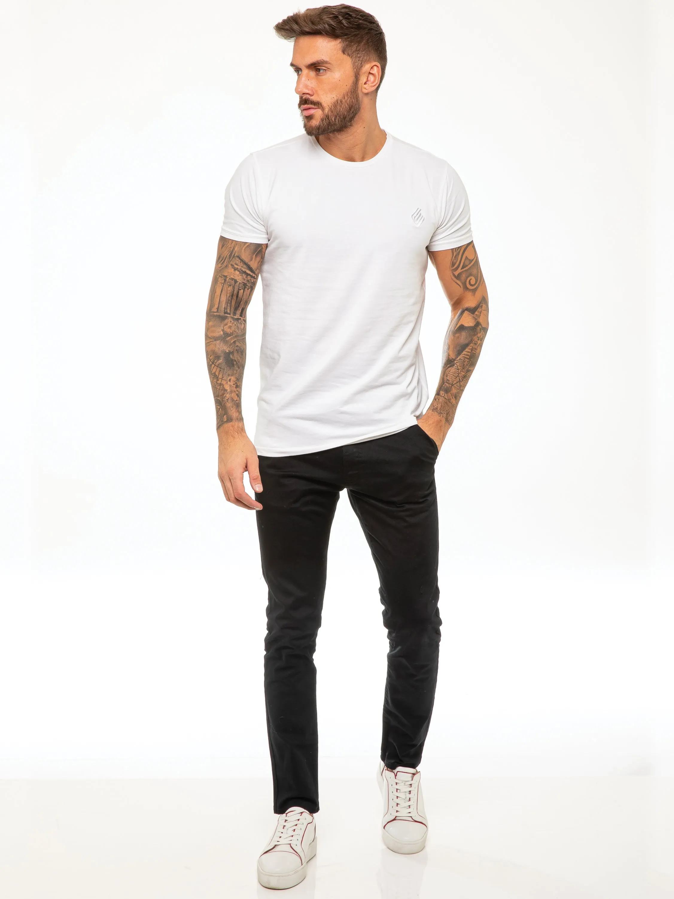 Kaiden Slim Stretch Trousers - Black