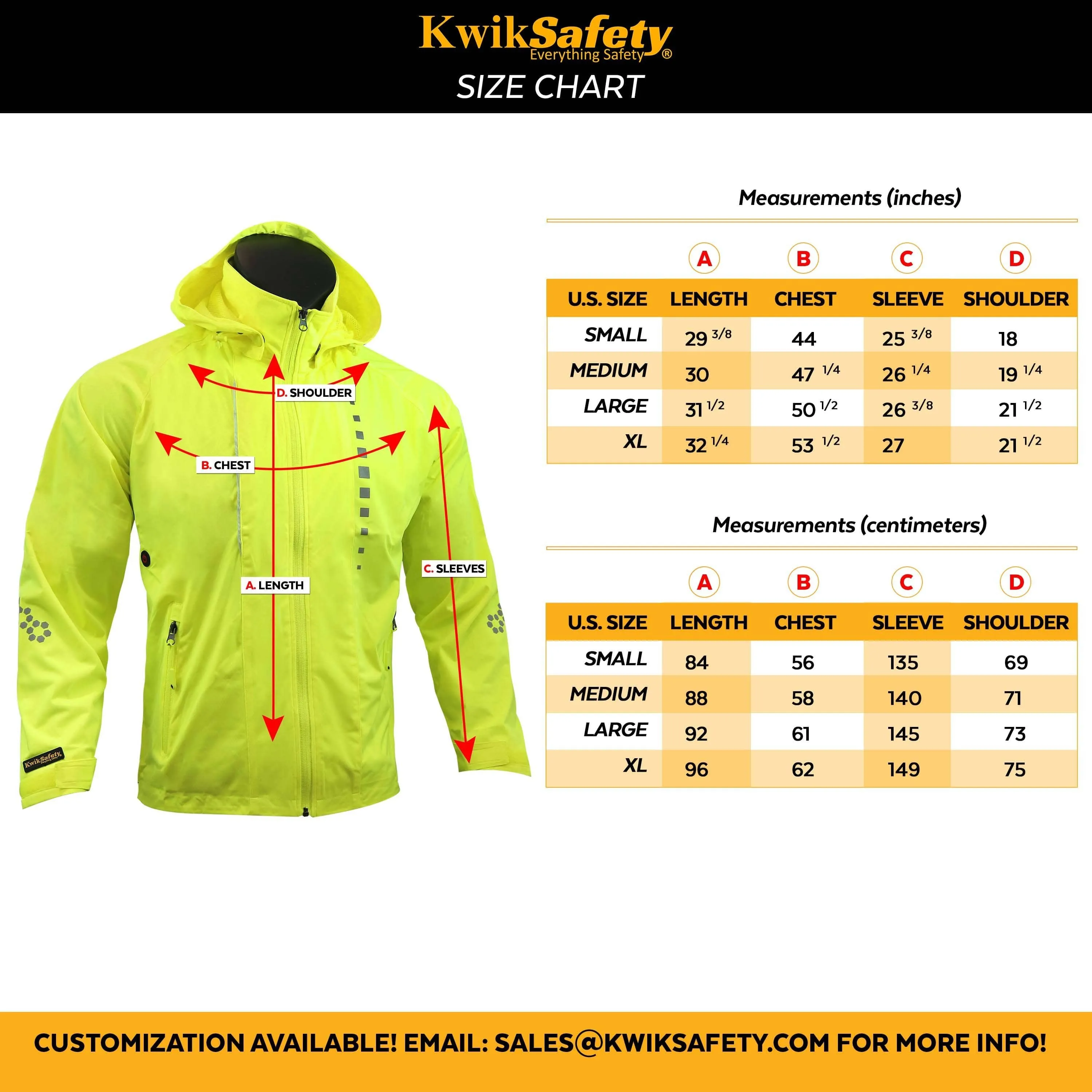KwikSafety RACER Unisex LED Sportswear Windbreaker Safety Jacket - Model No.: KS5507