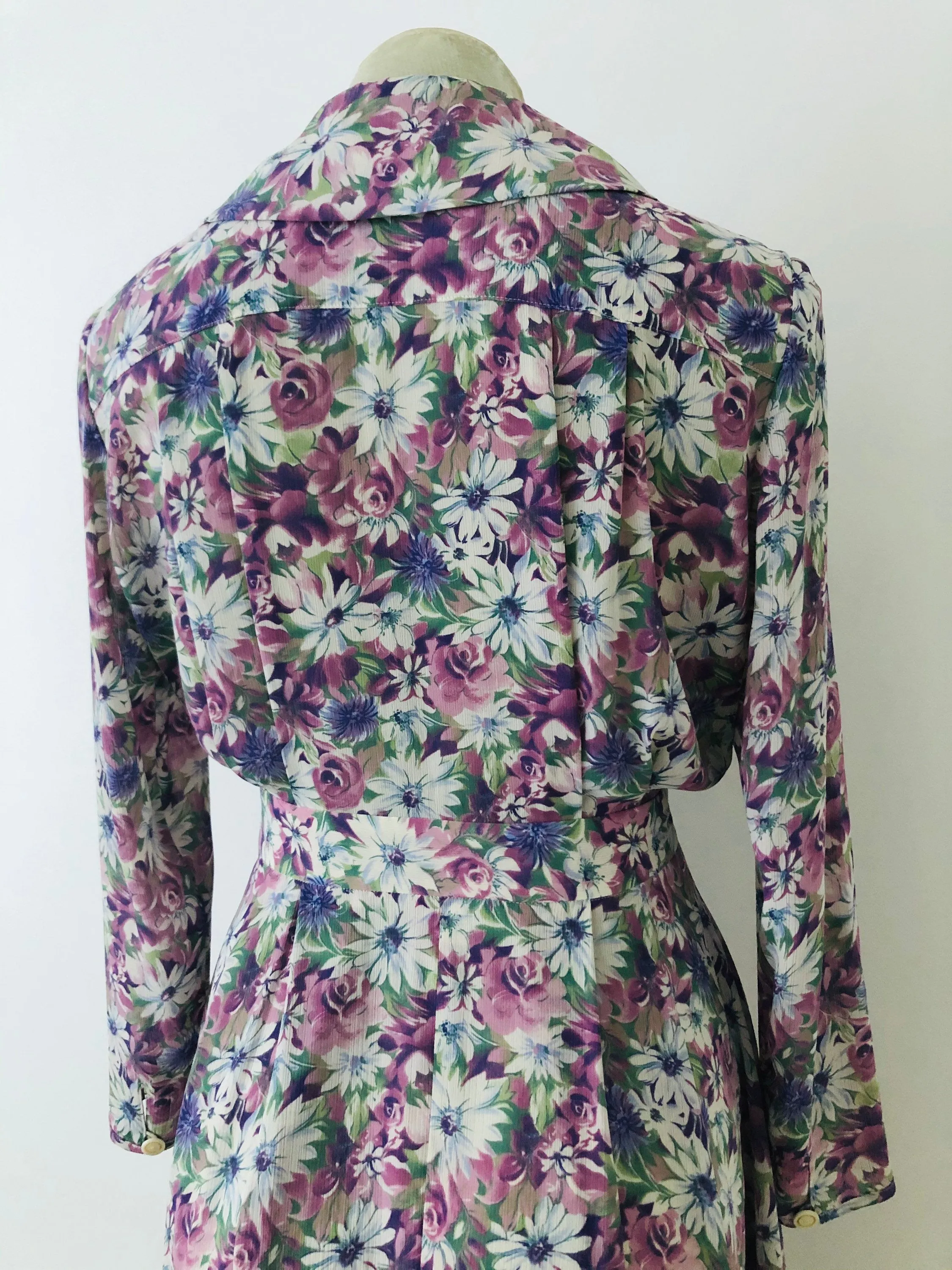 Lilac pussy-bow shirt dress
