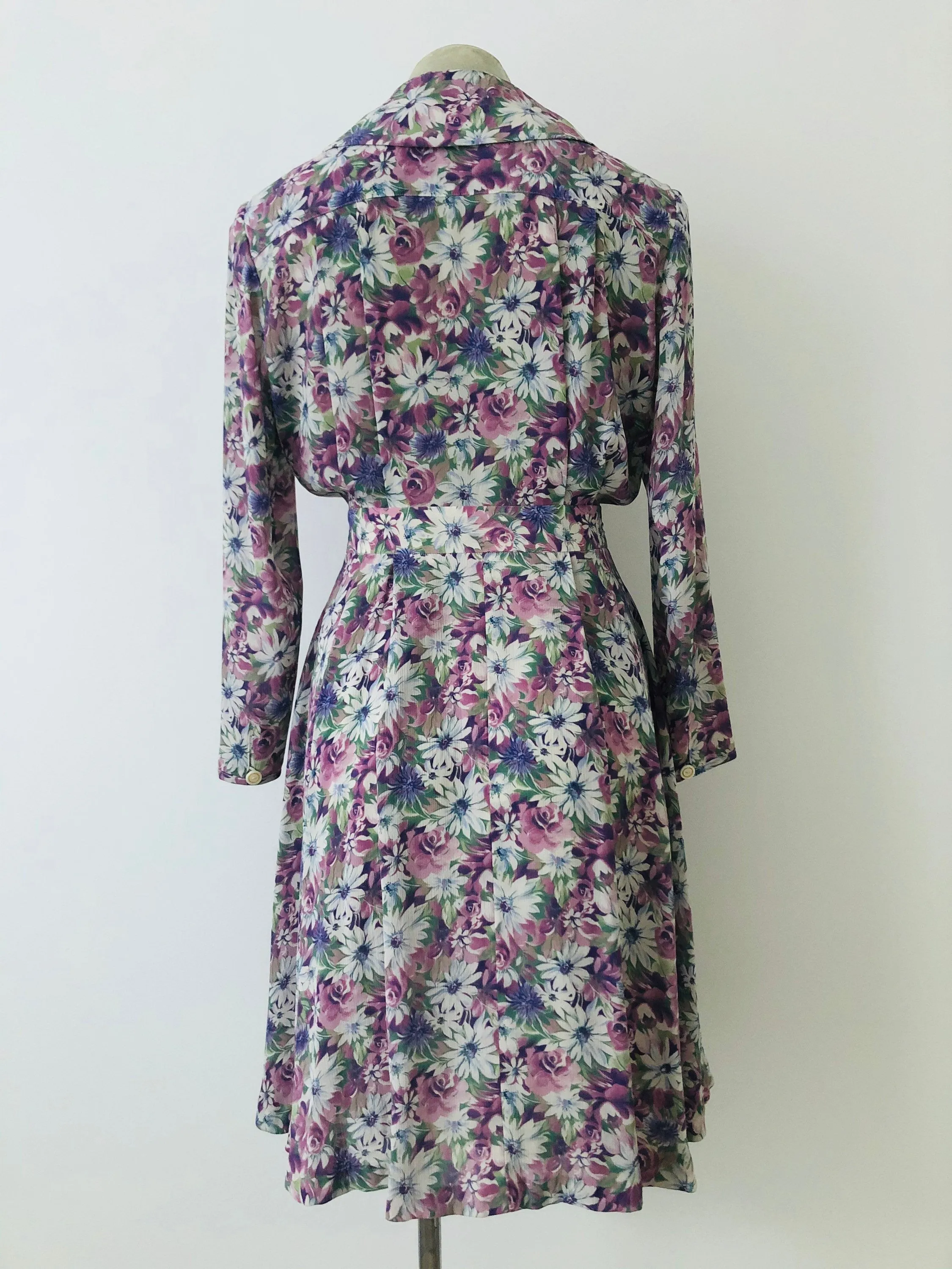 Lilac pussy-bow shirt dress