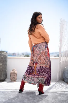 Lilac Snake Maxi Skirt By Miss Goodlife