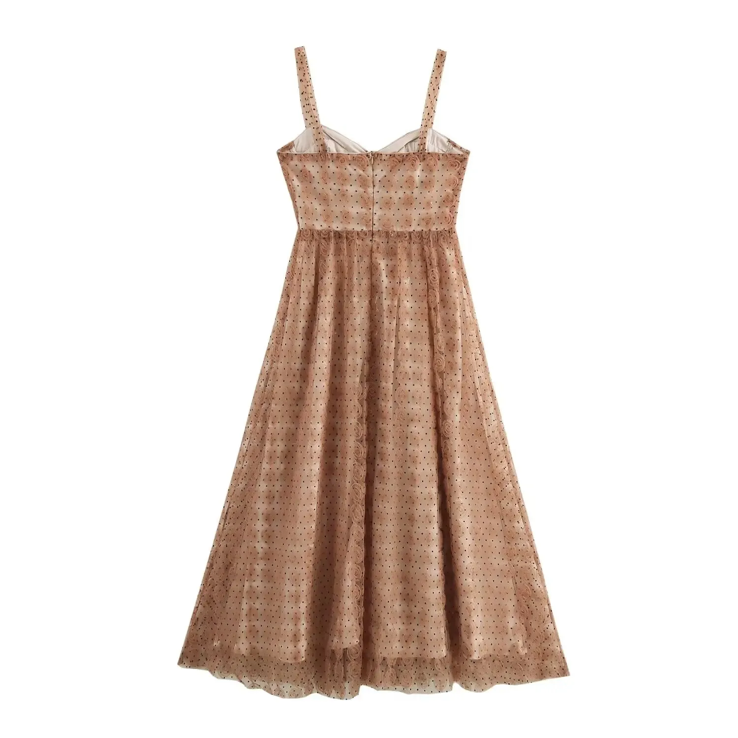 Louisa Tulle Flower Polka Dots Bustier Dress
