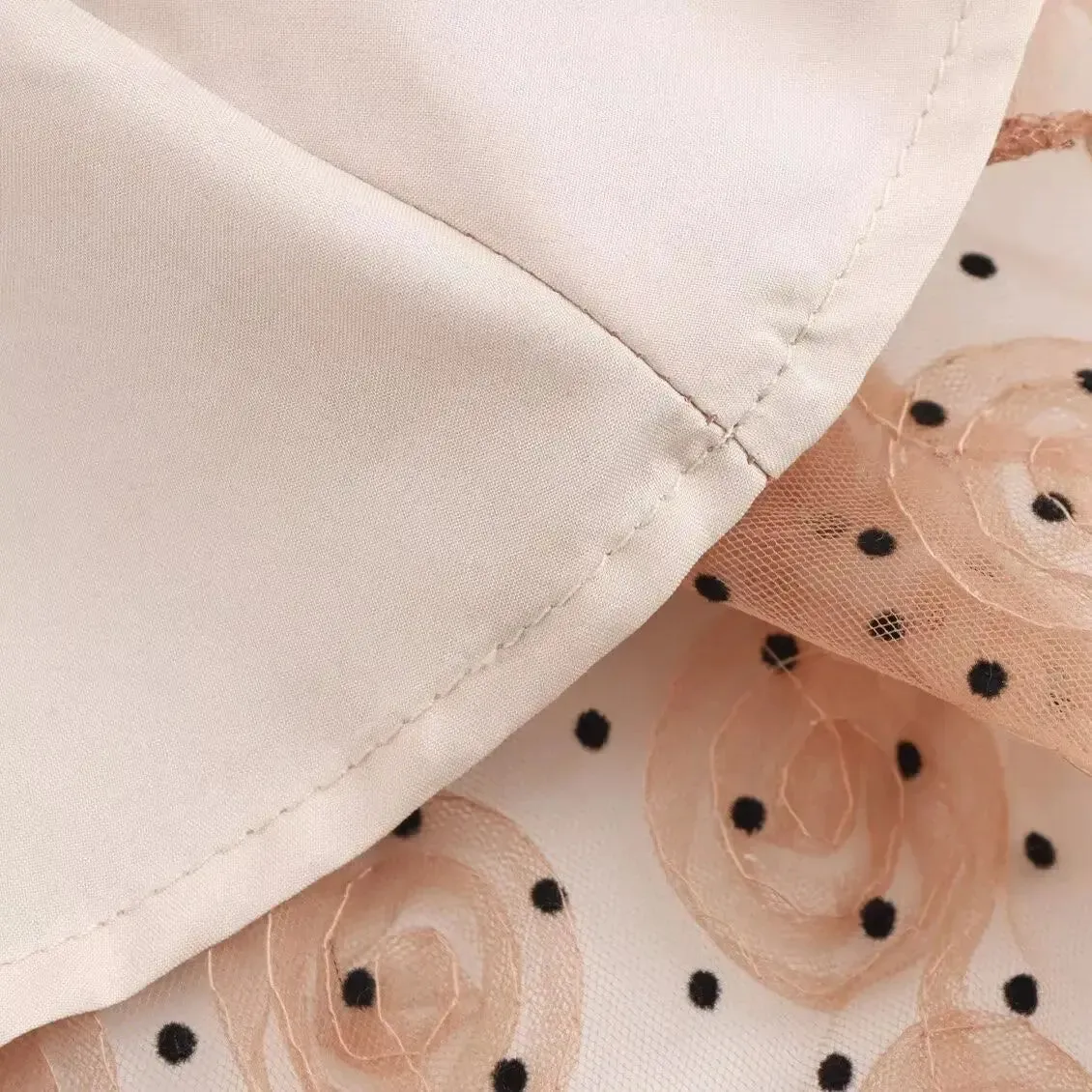 Louisa Tulle Flower Polka Dots Bustier Dress