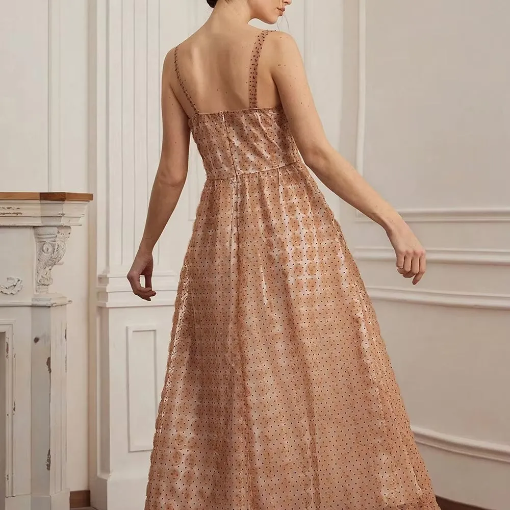 Louisa Tulle Flower Polka Dots Bustier Dress