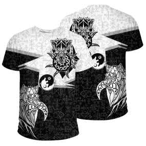 Men's Summer 2025 Oversized 3D Viking Symbol T-Shirt - Breathable Plus Size Street Fashion