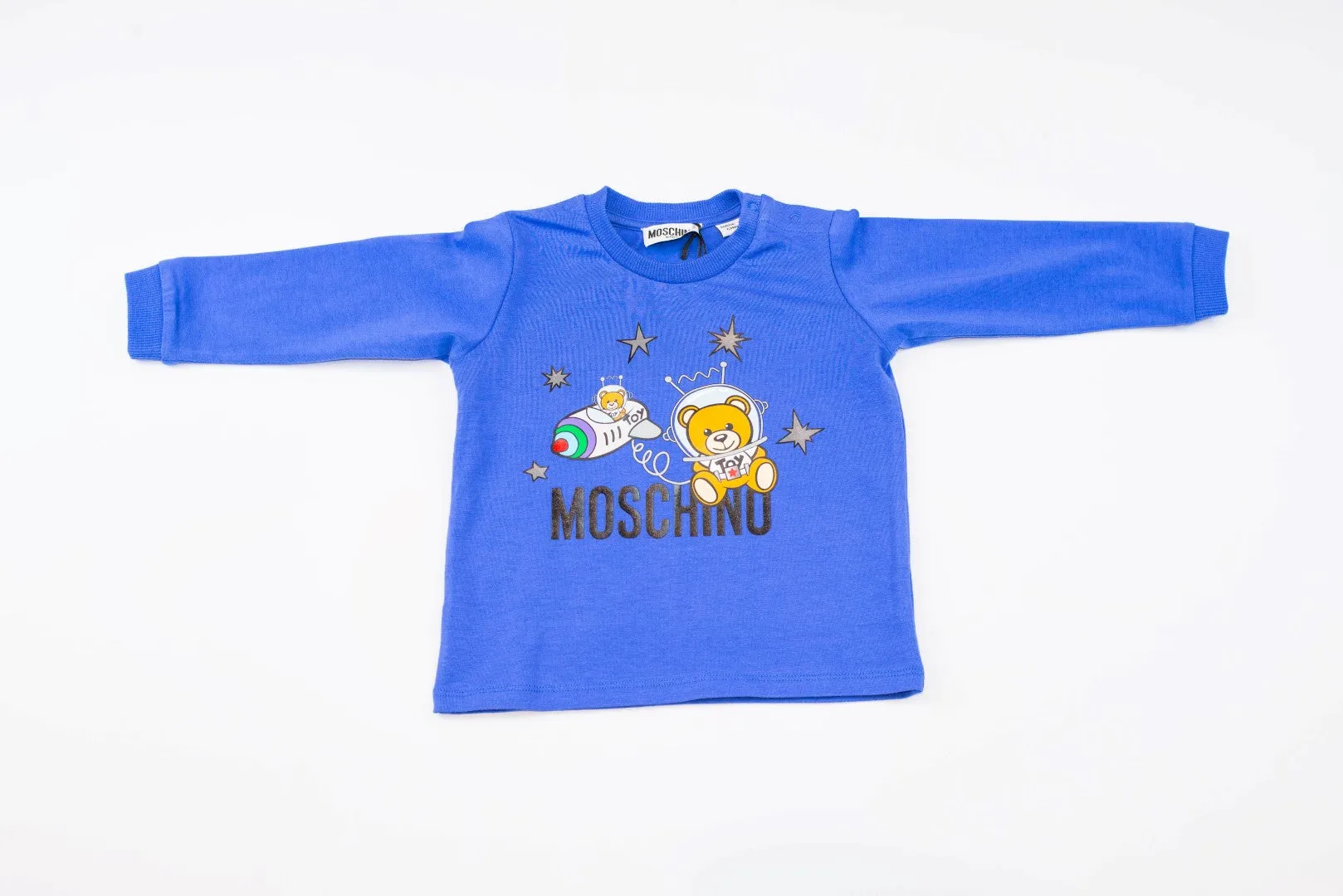 MOSCHINO BABY SHIRT AND PANTS SET WITH SPACE TOY BEAR