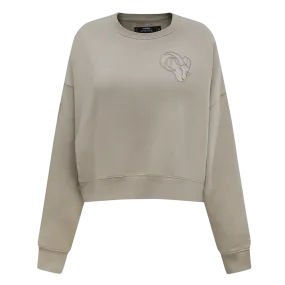 NFL LOS ANGELES RAMS NEUTRAL WOMEN'S FLC CREWNECK (TAUPE)