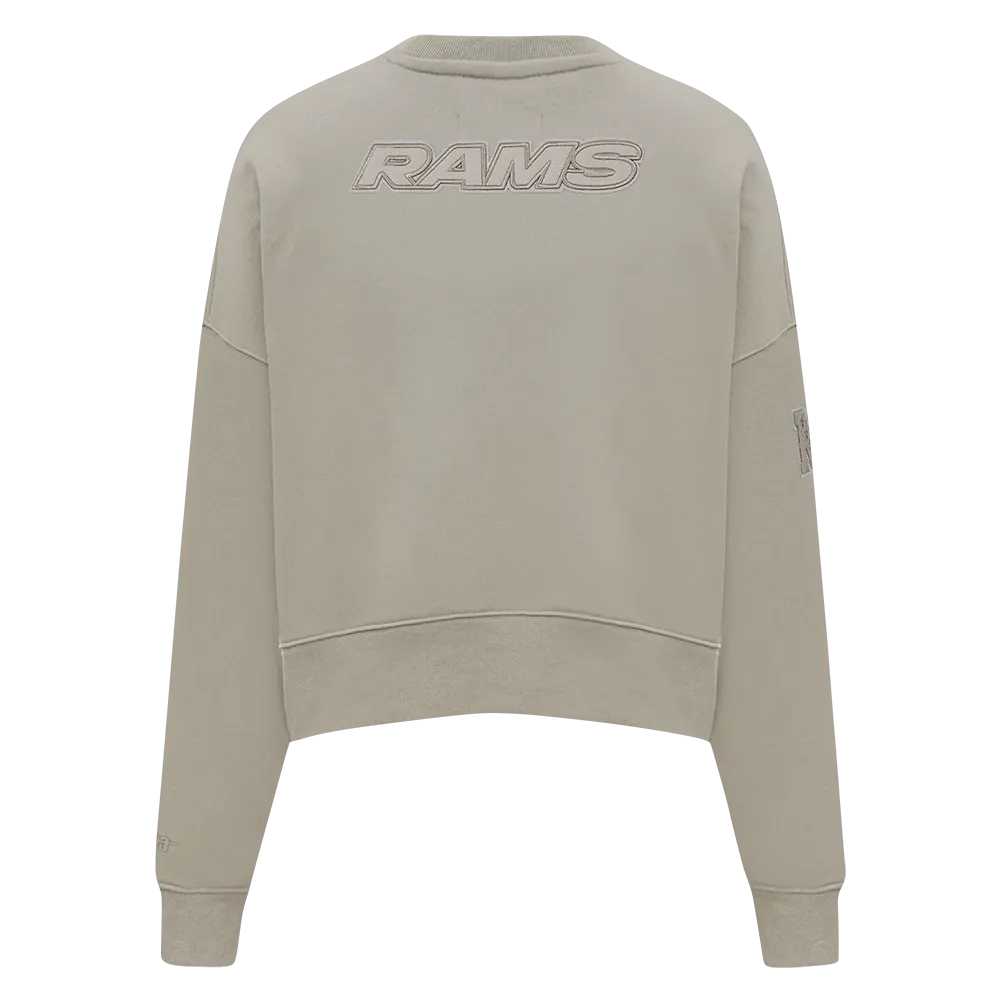 NFL LOS ANGELES RAMS NEUTRAL WOMEN'S FLC CREWNECK (TAUPE)