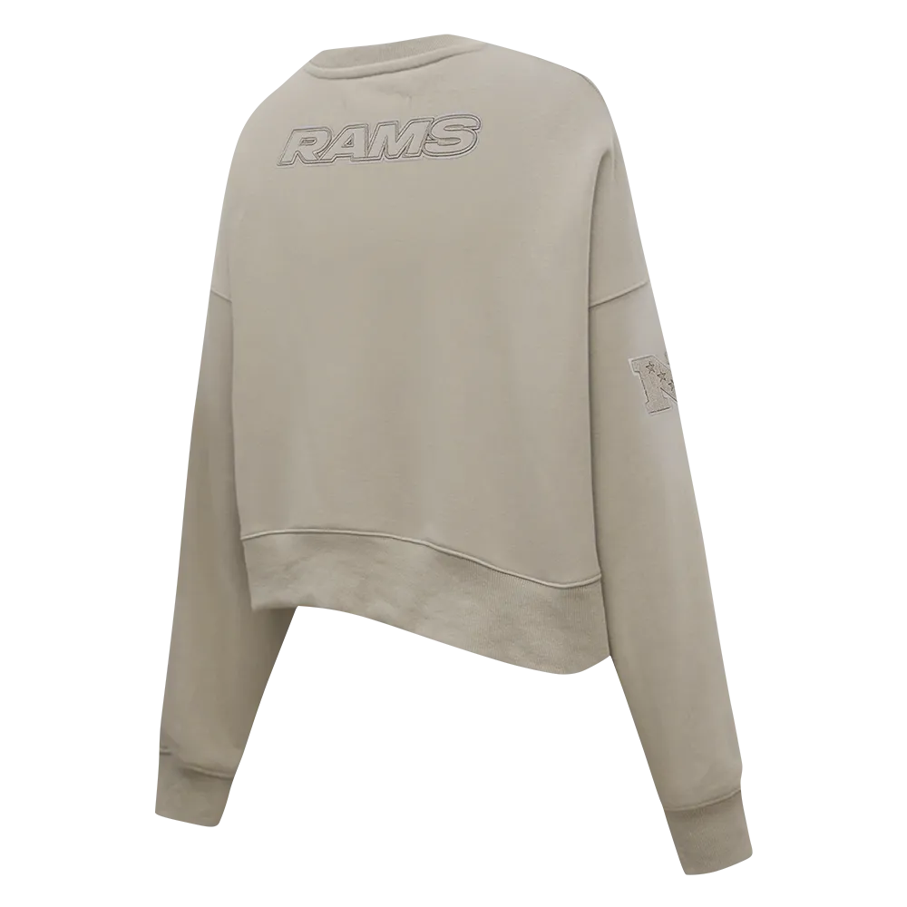 NFL LOS ANGELES RAMS NEUTRAL WOMEN'S FLC CREWNECK (TAUPE)