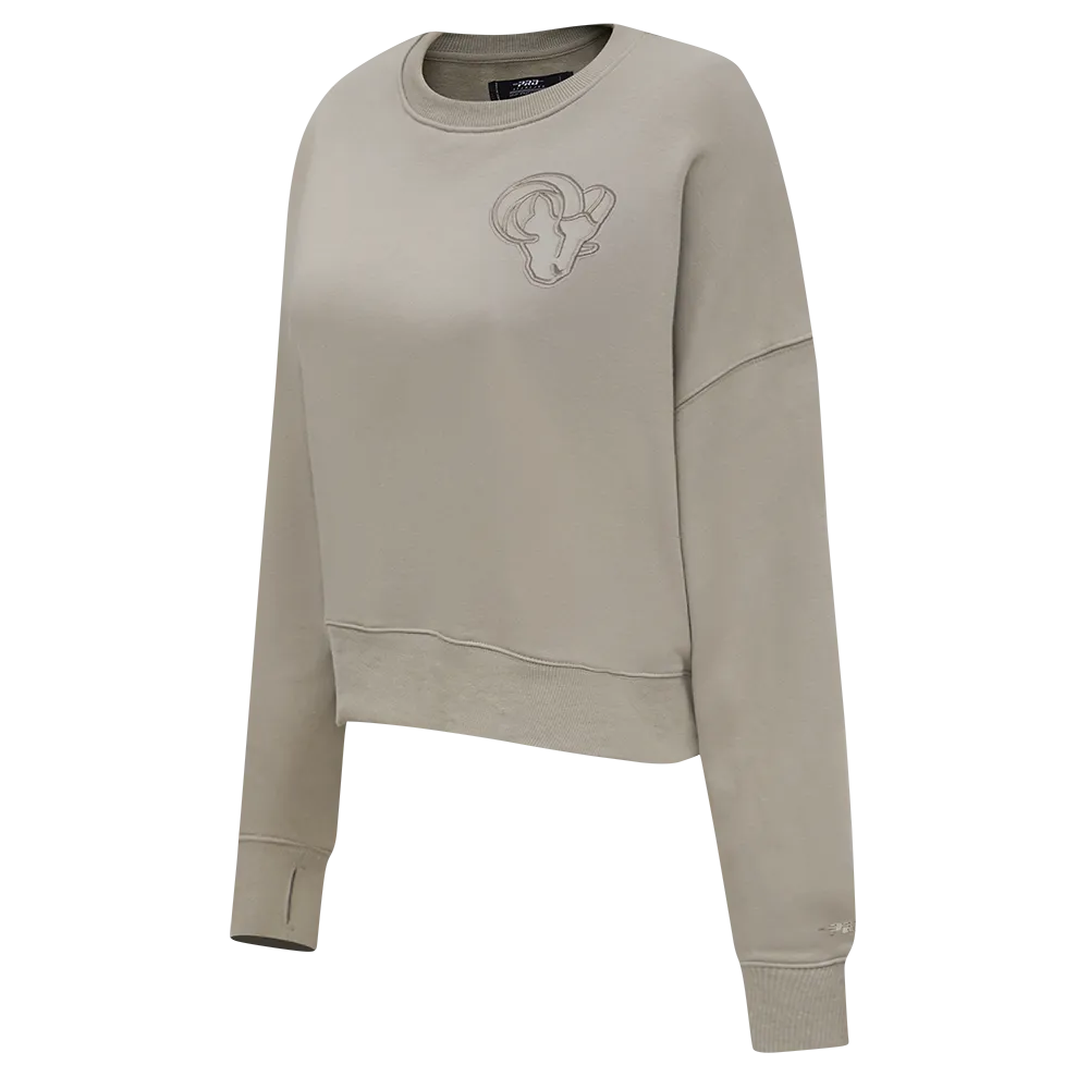 NFL LOS ANGELES RAMS NEUTRAL WOMEN'S FLC CREWNECK (TAUPE)