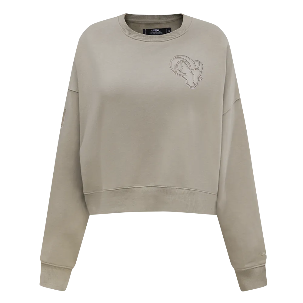 NFL LOS ANGELES RAMS NEUTRAL WOMEN'S FLC CREWNECK (TAUPE)