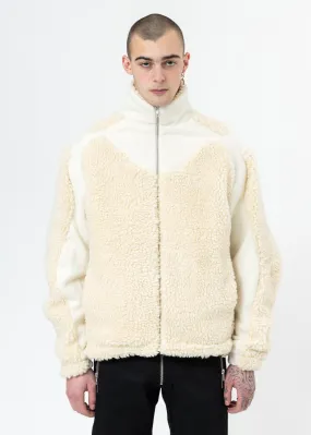 Off White Two Tone Fleece Jacket