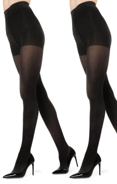 Opaque Control Top Microfiber Tights