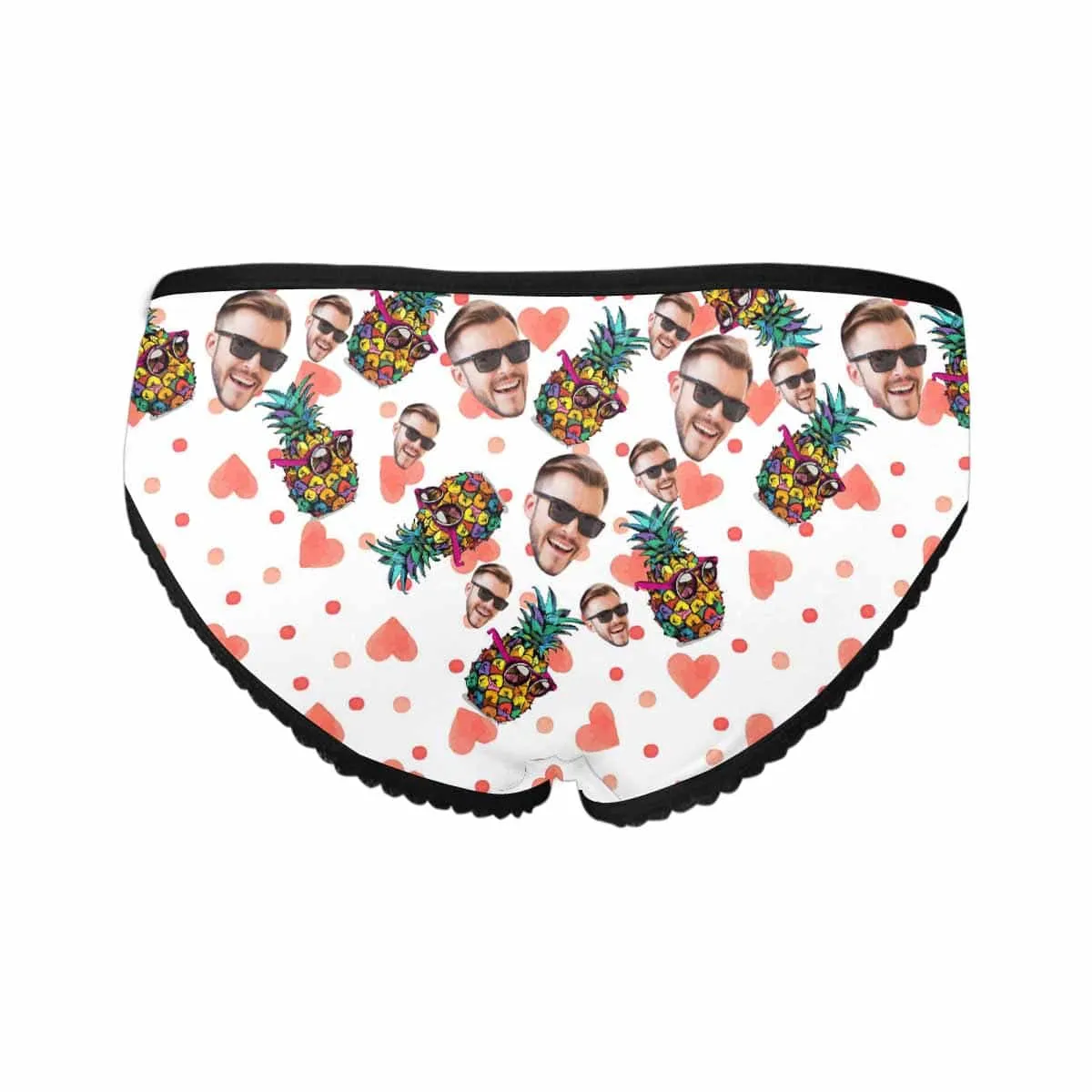 Personalized Face Pineapple Love Underwear Custom Women's High-cut Briefs Funny Lovers Gift