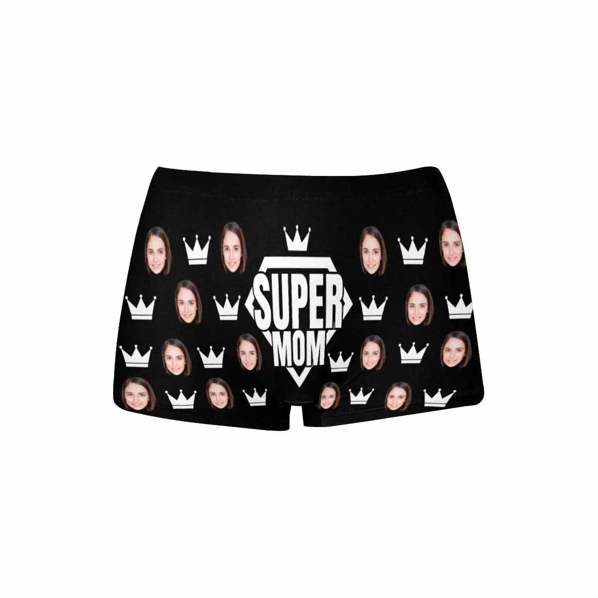 Personalized Face Women's Underwear Custom Super Mom Women's Boyshort Panties Gift for Her