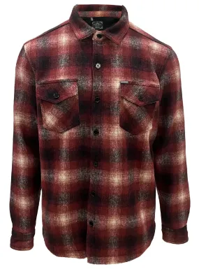 Point Zero Men's LEONARD Checkered  Flannel Fleece Lined  Shirt Jacket  - Porto