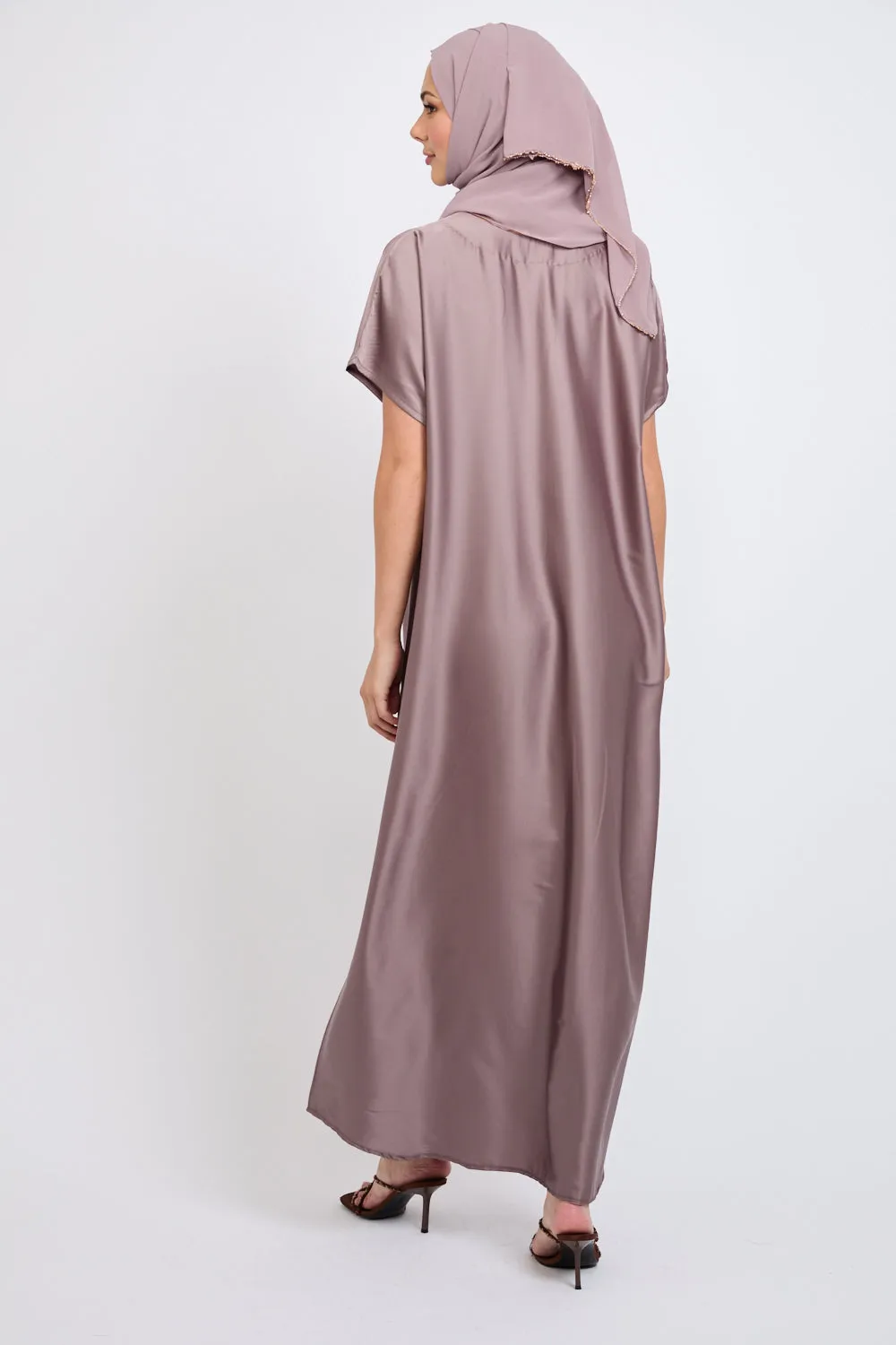 Premium Satin Inner Slip Dress - Mocha Mink