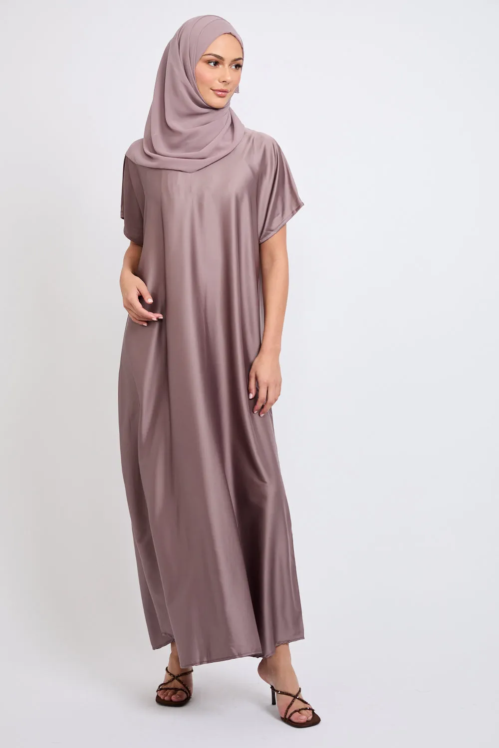 Premium Satin Inner Slip Dress - Mocha Mink