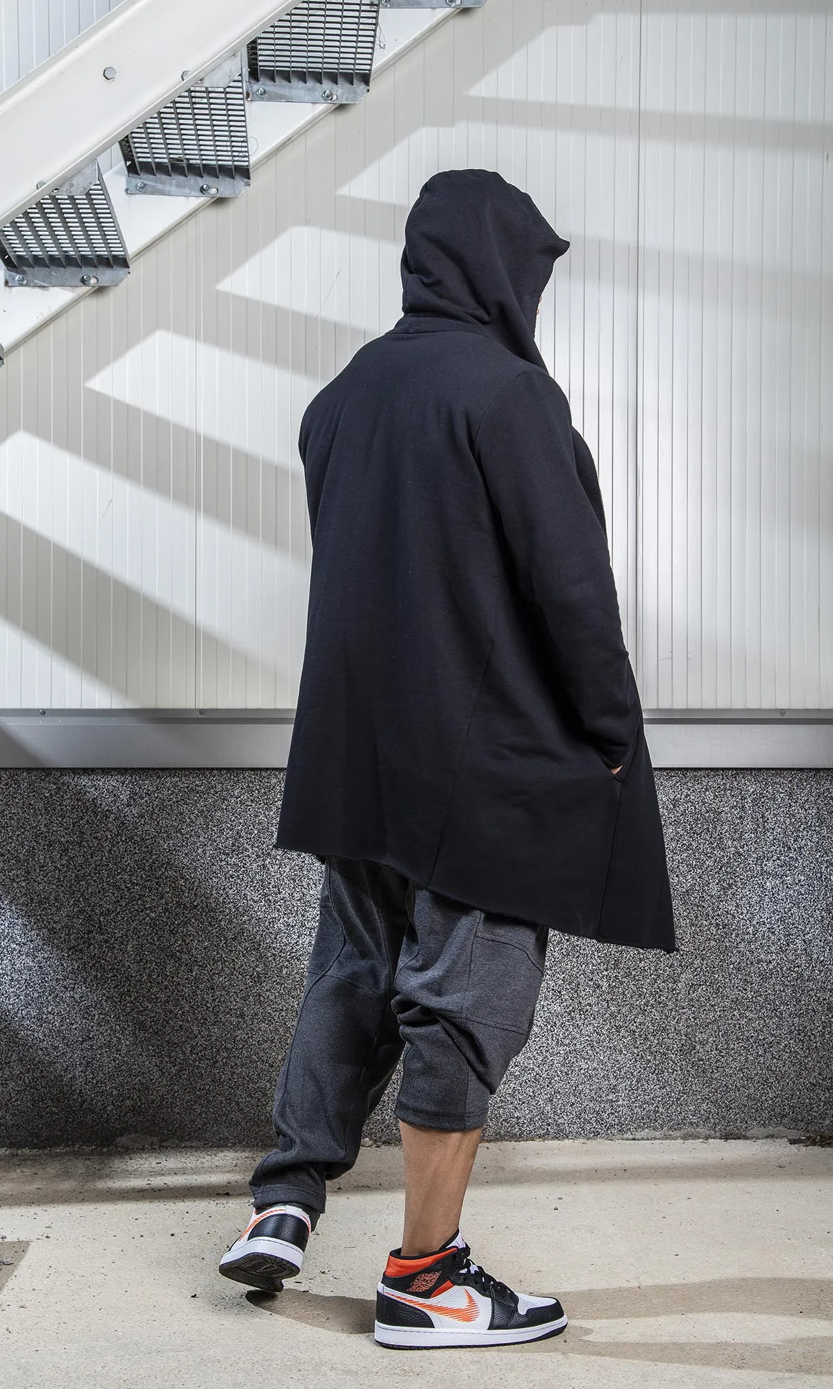 Raw Hem Open Sweatshirt