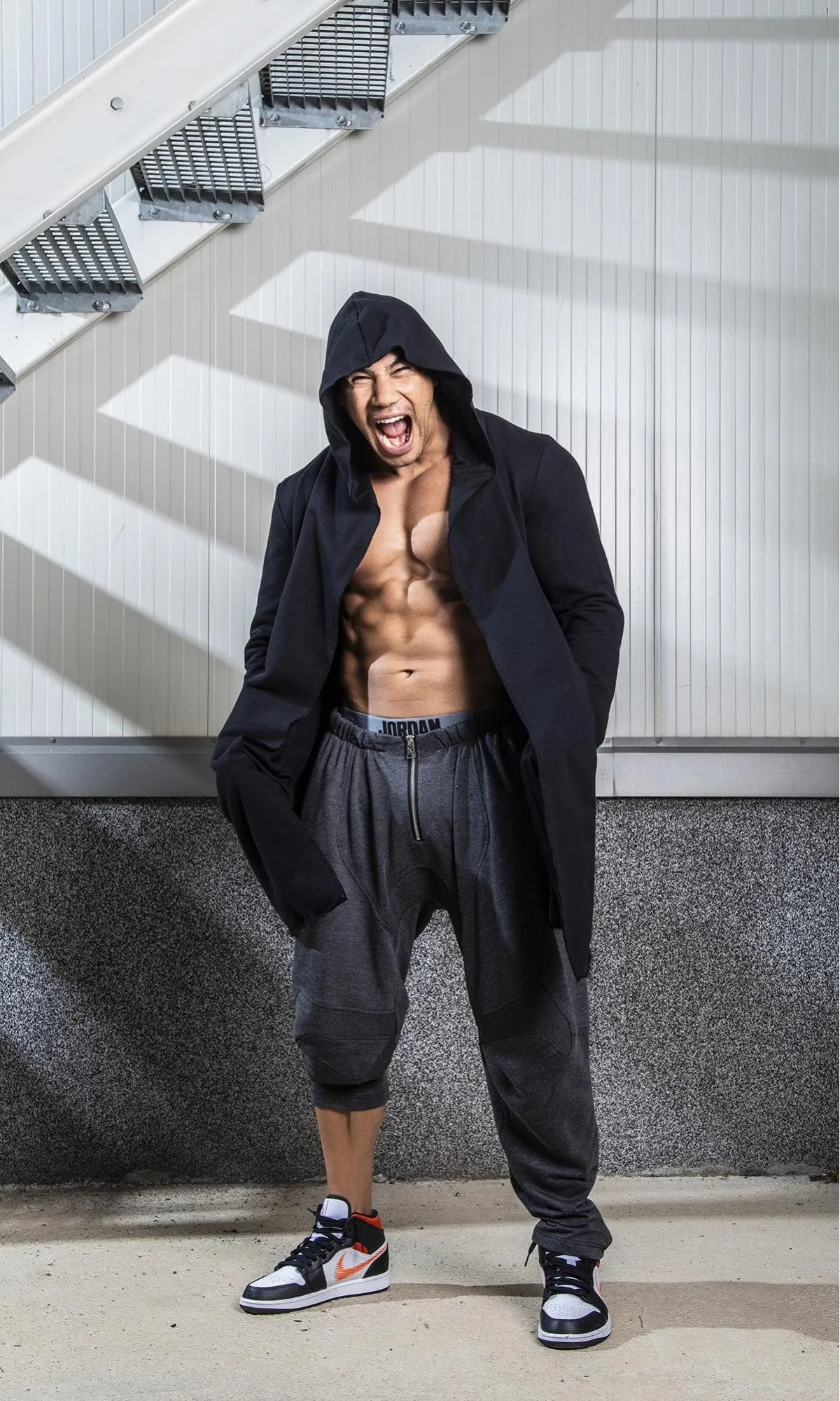 Raw Hem Open Sweatshirt