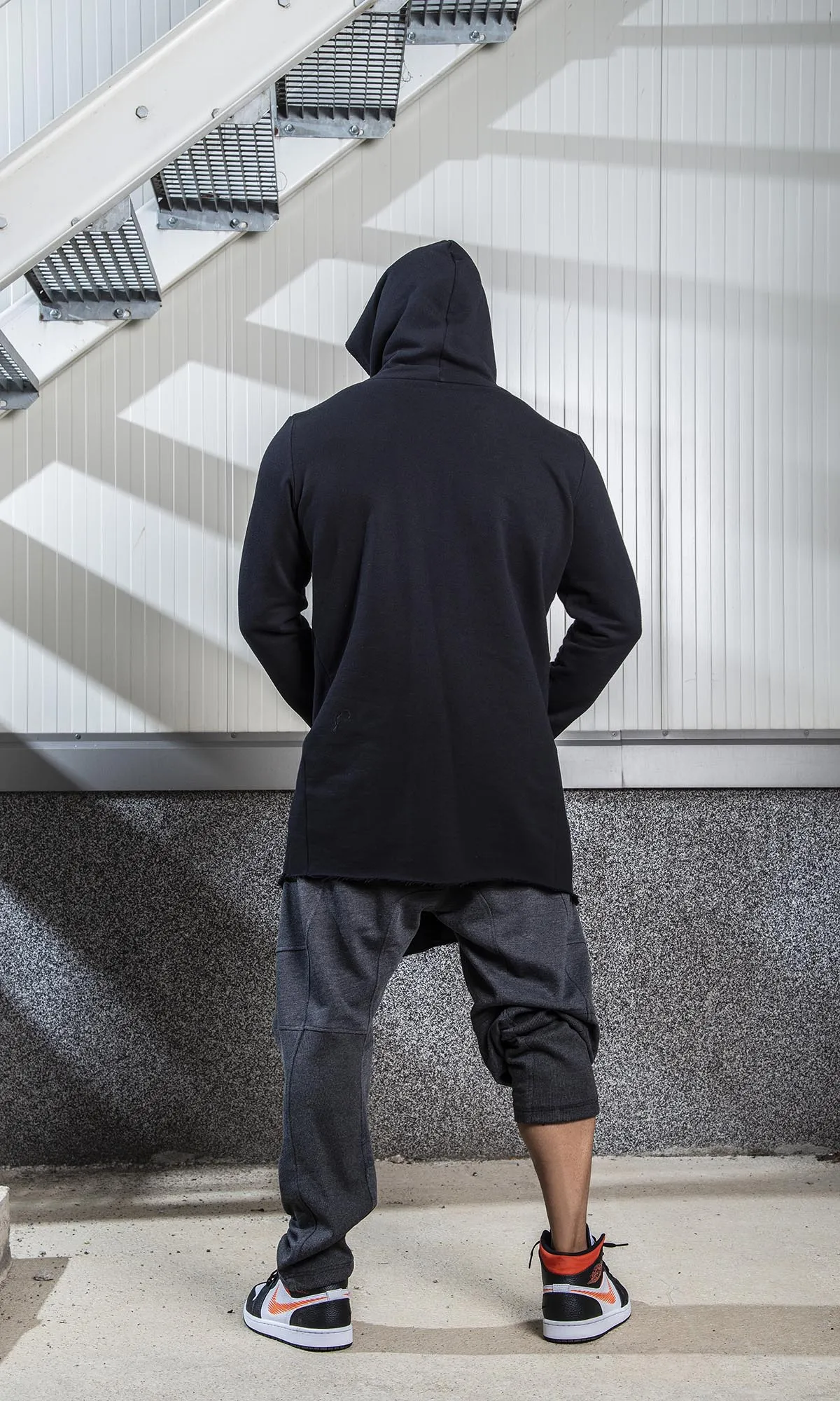 Raw Hem Open Sweatshirt