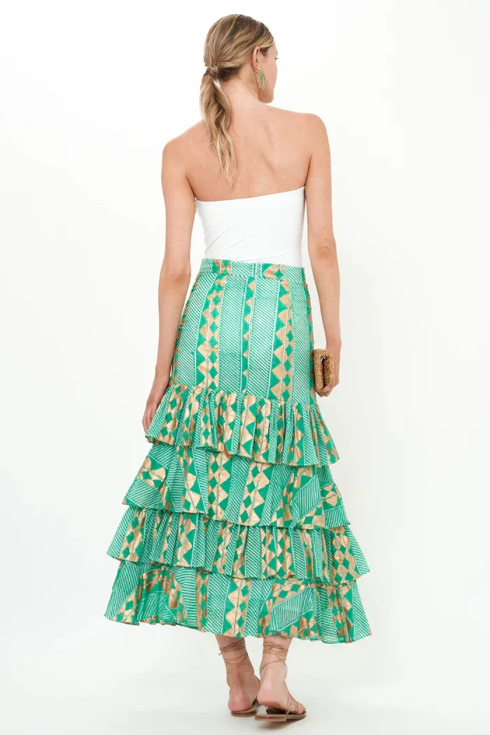 Ruffle Maxi Skirt | Ascot Teal
