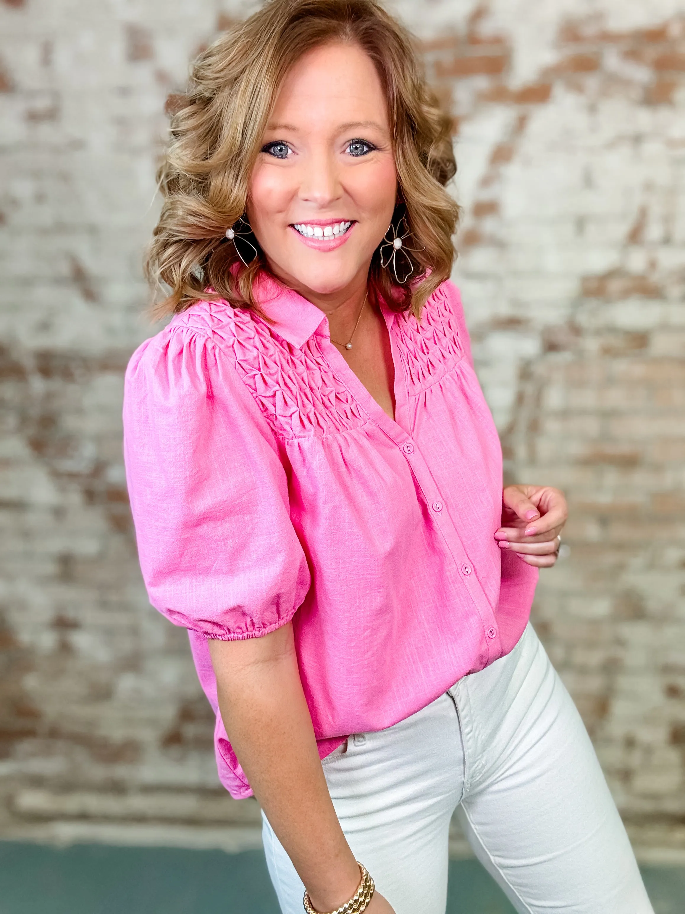 Sabine Smocked Yoke Top