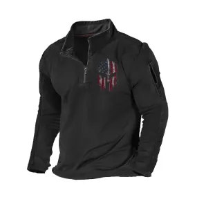 SPARTAN ZIPPER GRAPHIC POCKET SWEATSHIRT