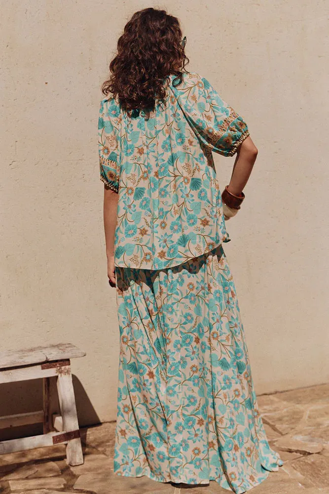 SPELL Goldie Maxi Skirt - Lagoon