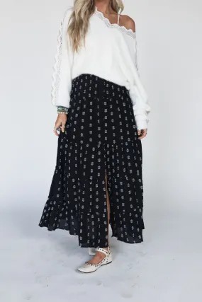 Starla Tiered Maxi Skirt - Black