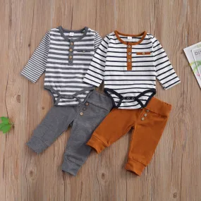 Striped Onesie & Pants Set