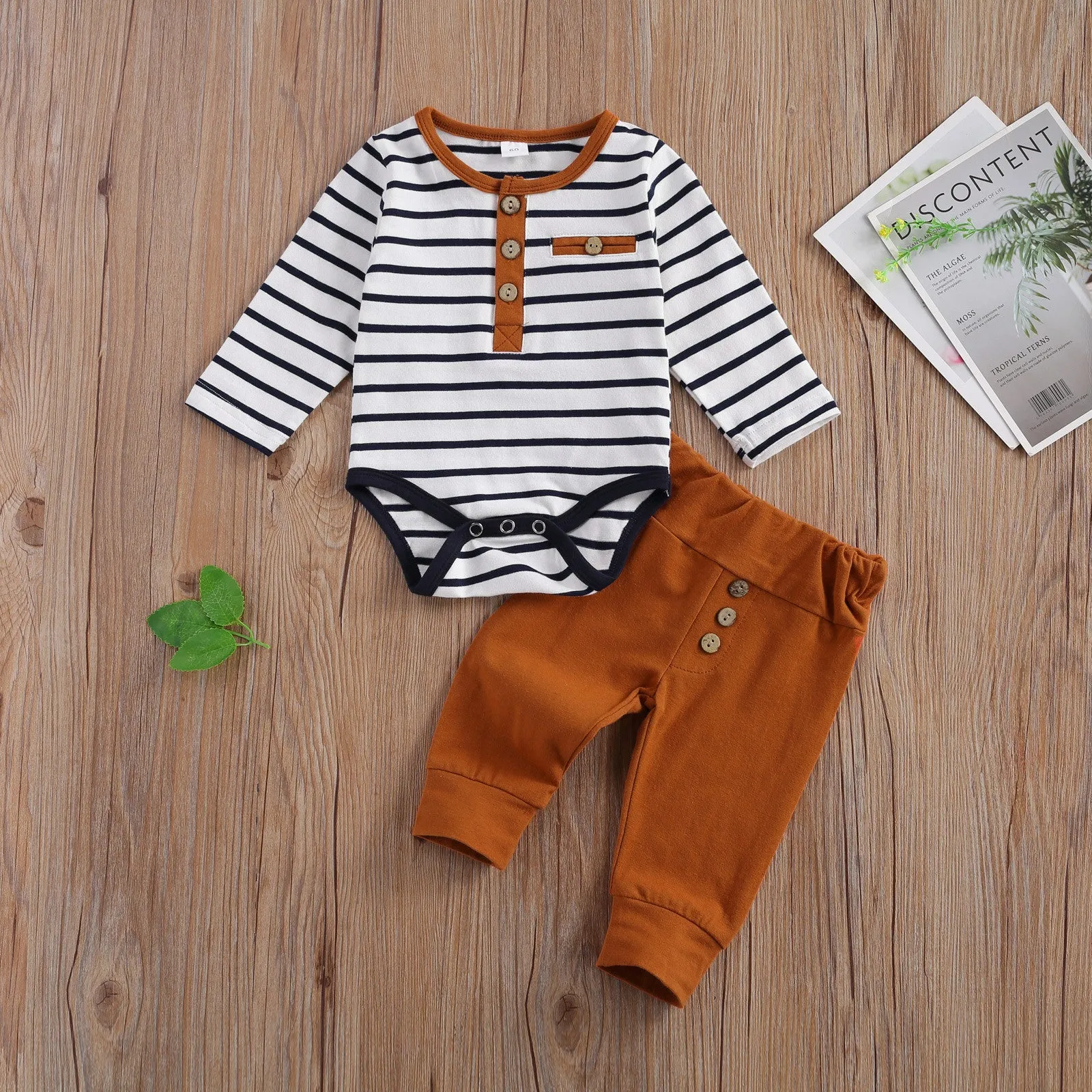 Striped Onesie & Pants Set