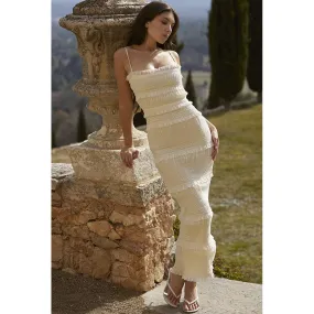 Summer High Stretch Sequin Lace Bodycon Backless Spaghetti Strap Dress