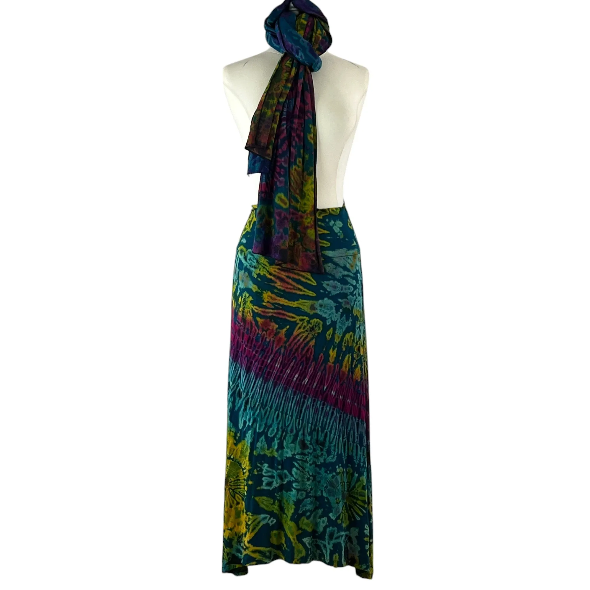 Tie Dye Maxi Skirt & Wrap Set Size S/M