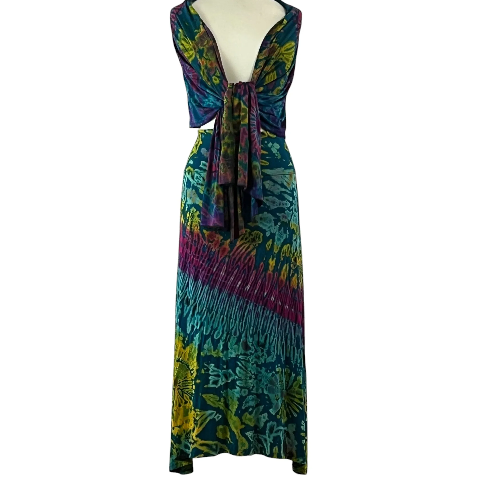 Tie Dye Maxi Skirt & Wrap Set Size S/M