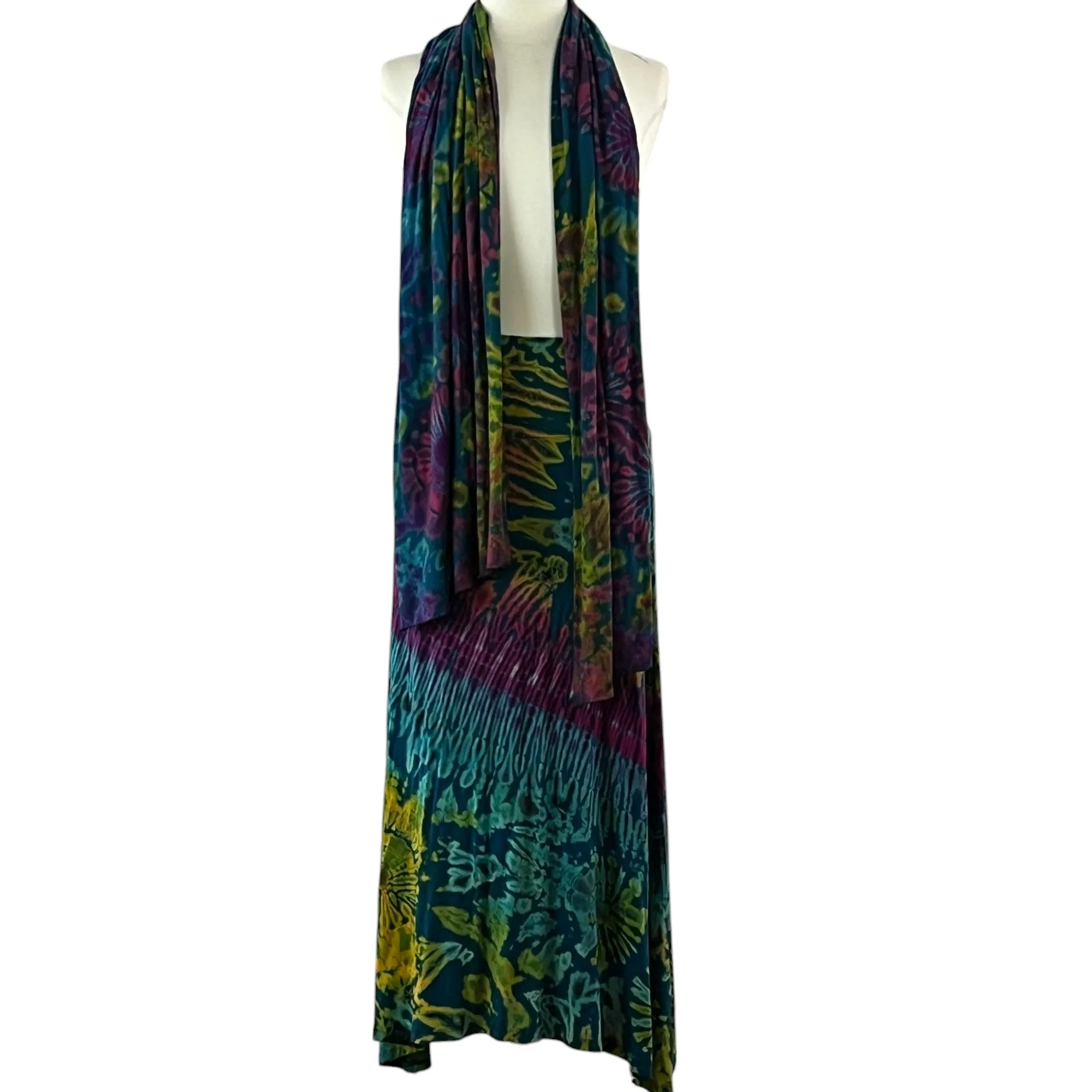 Tie Dye Maxi Skirt & Wrap Set Size S/M