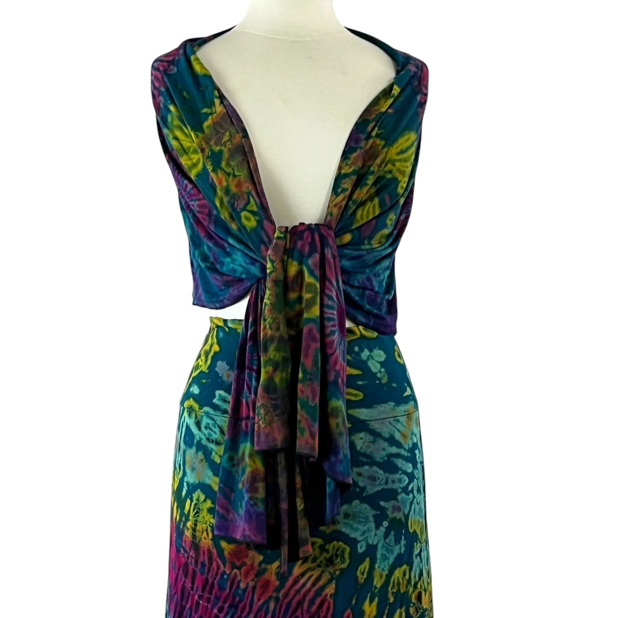 Tie Dye Maxi Skirt & Wrap Set Size S/M