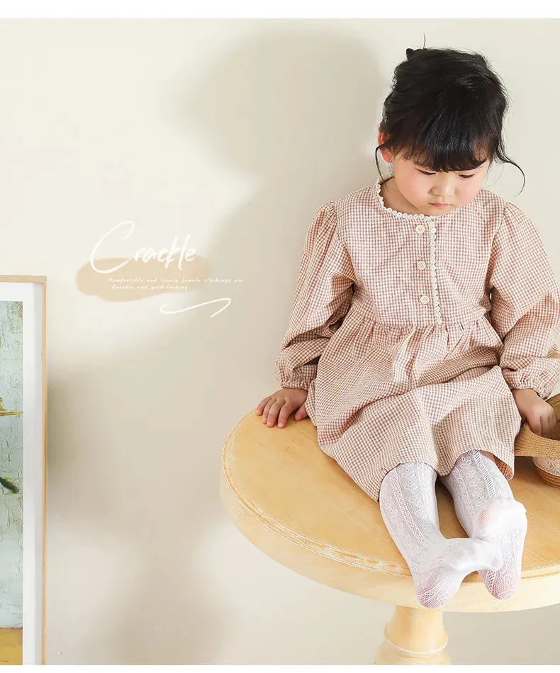 Tiny Hearts Lace Tights for Girls