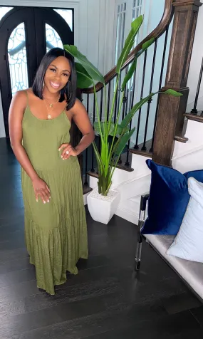 Vacay Babe Maxi Dress (Olive)