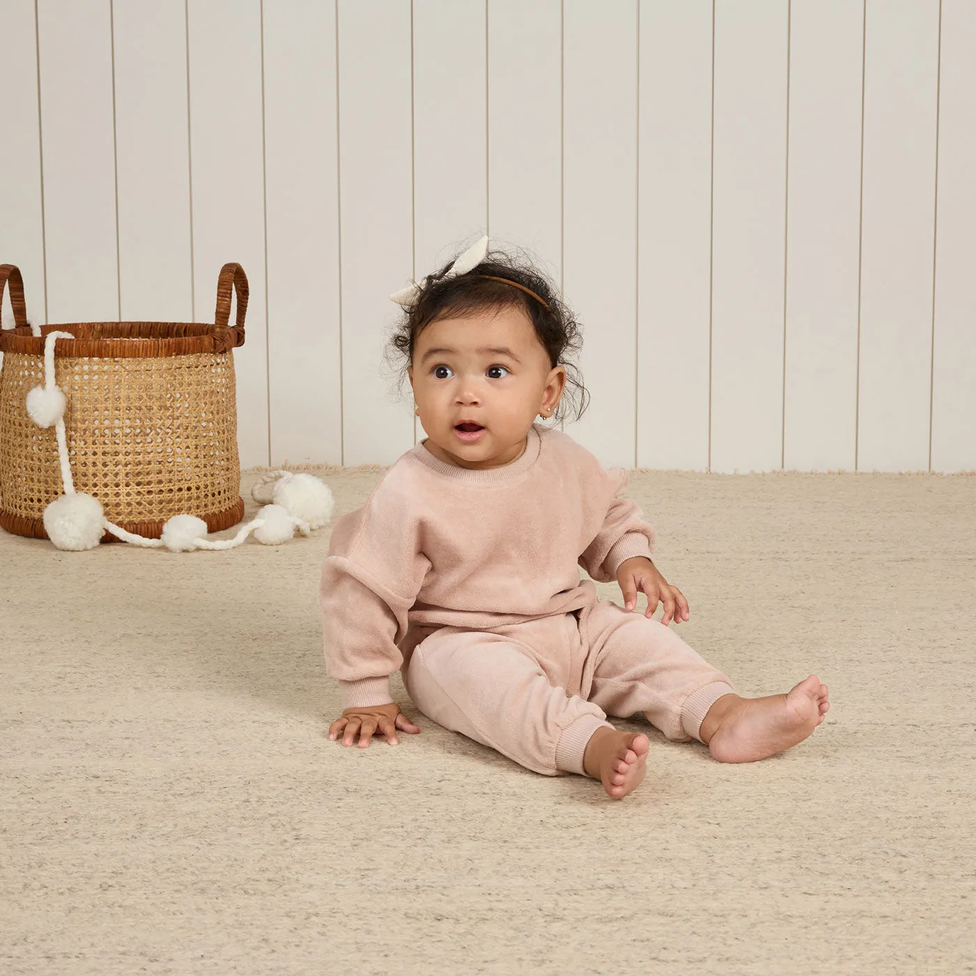 Velour Relaxed Sweatpant - Blush