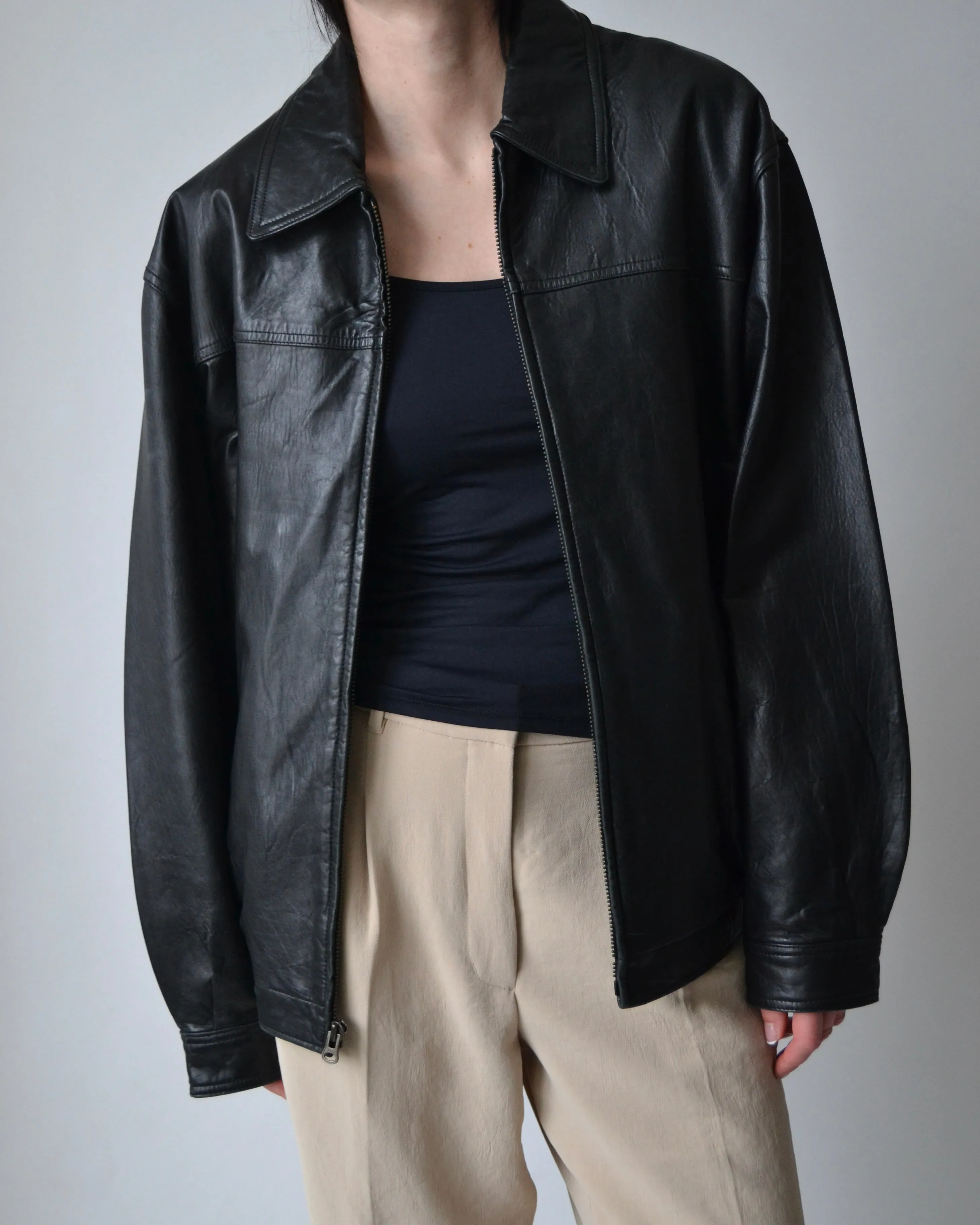 Vintage Black Leather Jacket