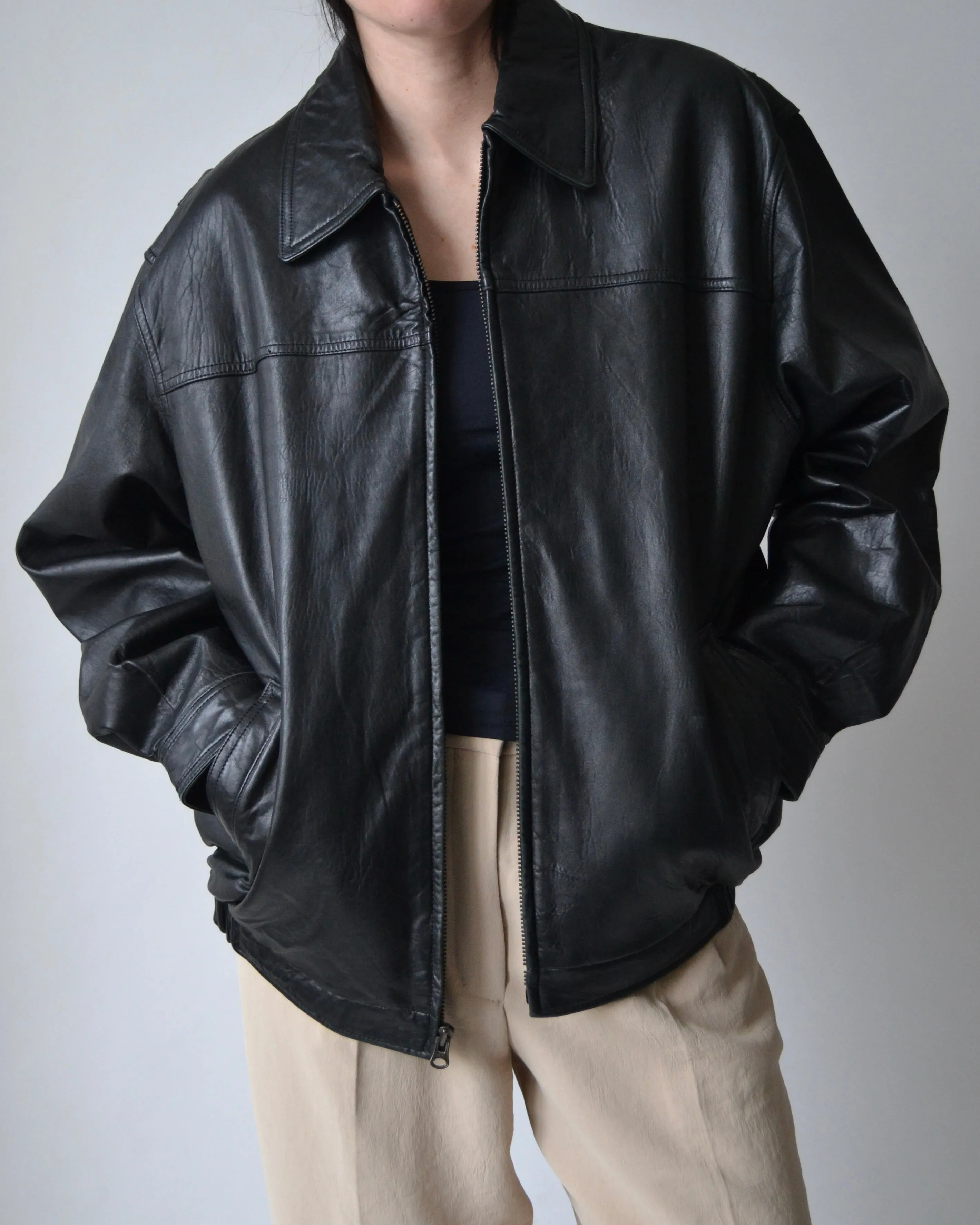 Vintage Black Leather Jacket