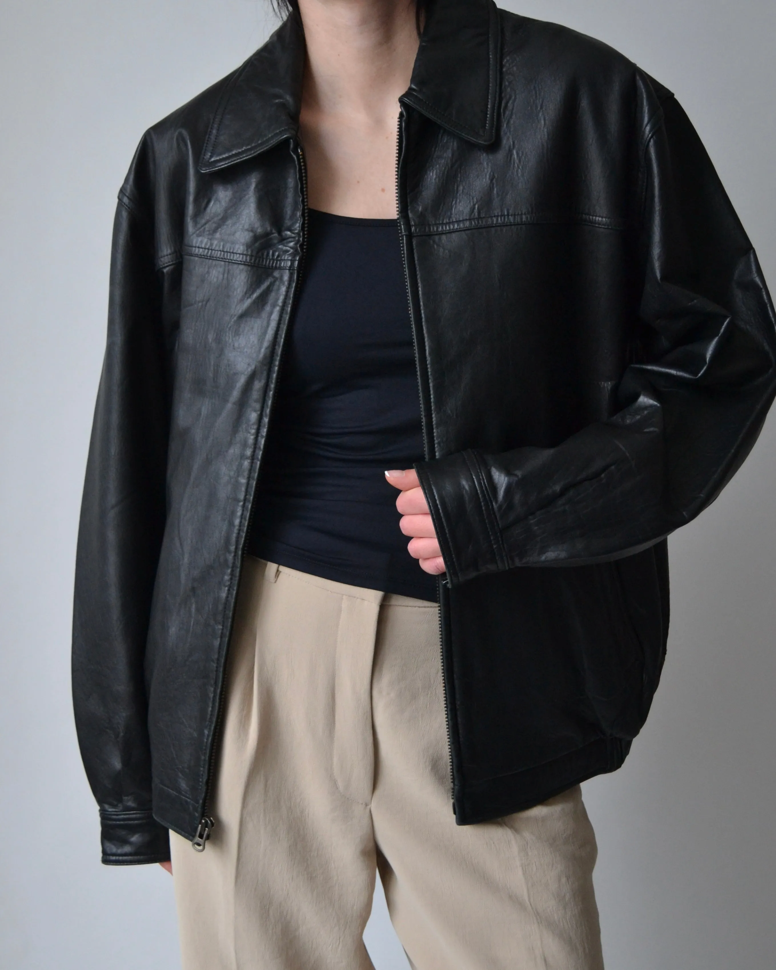 Vintage Black Leather Jacket