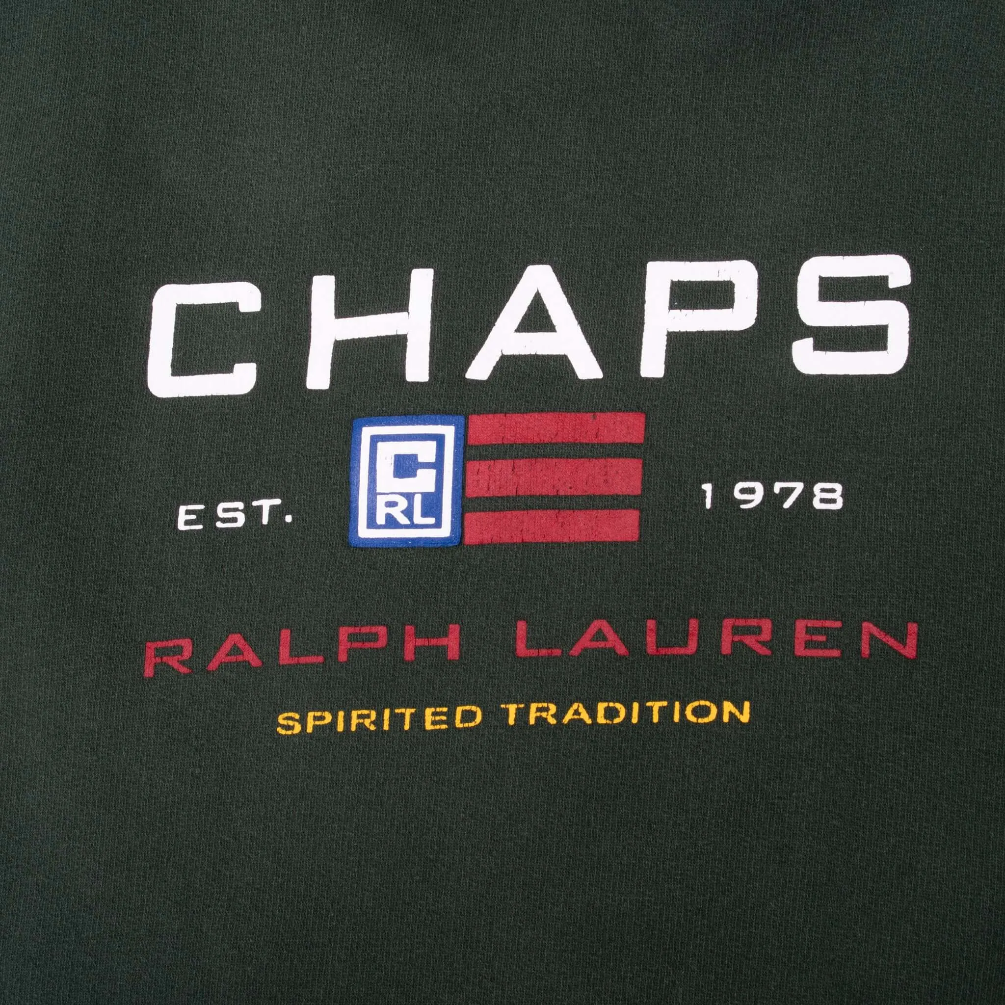 VINTAGE CHAPS RALPH LAUREN GREEN SWEATSHIRT 1990S XL