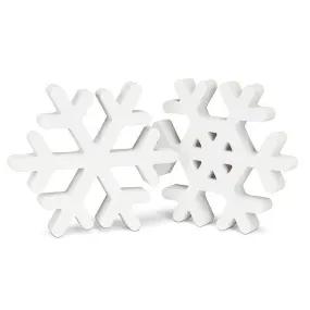 White Wood Snowflake Decor - Large 8"