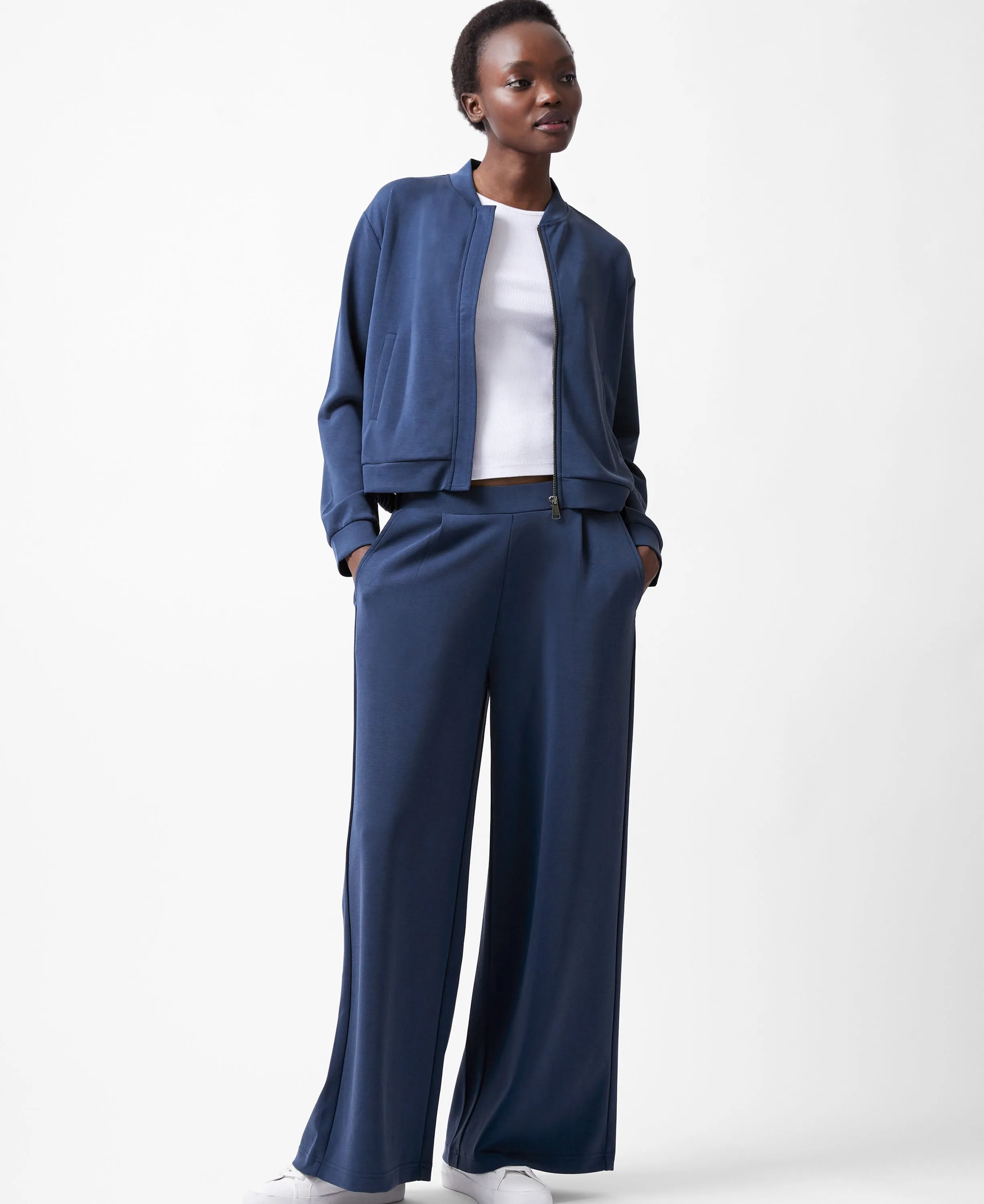 Wren Zip Through Bomber - Midnight Blue
